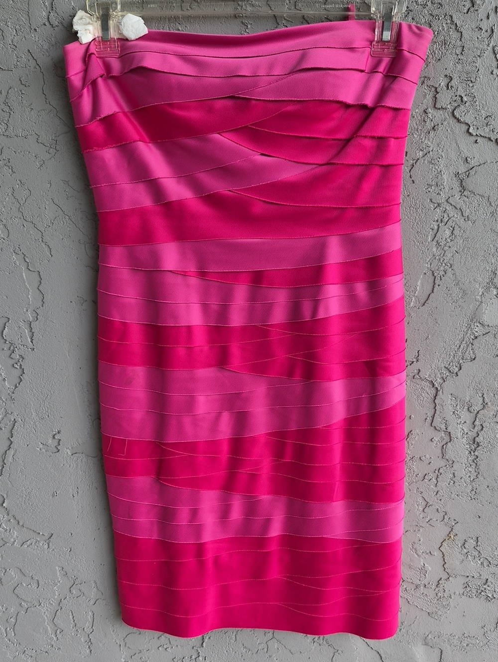 JS Collections Strapless Bandage Dress in Hot Pink & Fuchsia